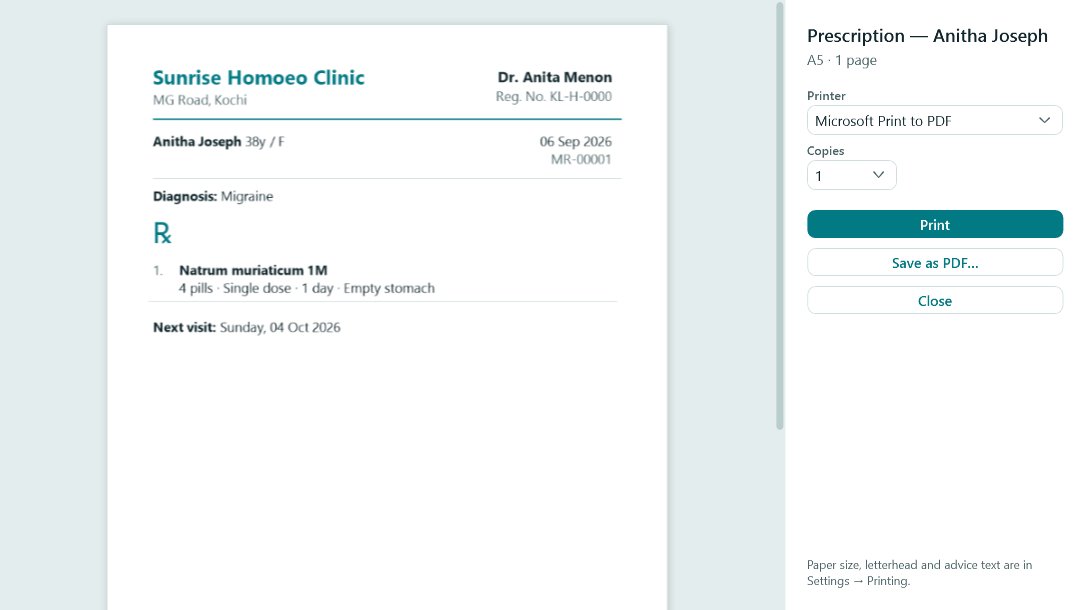 Printed prescription preview